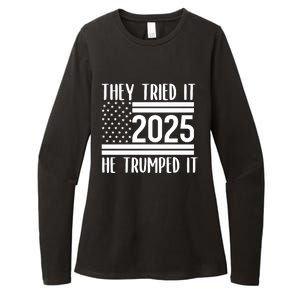 They Tried It He Trumped It 2025 Womens CVC Long Sleeve Shirt