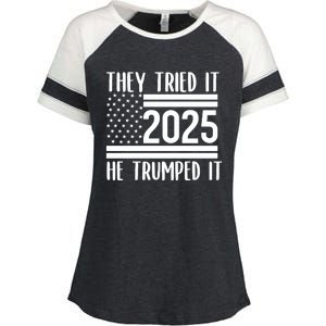 They Tried It He Trumped It 2025 Enza Ladies Jersey Colorblock Tee