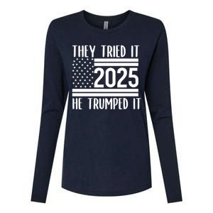 They Tried It He Trumped It 2025 Womens Cotton Relaxed Long Sleeve T-Shirt