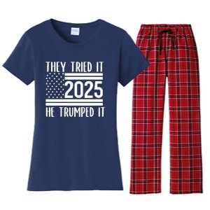 They Tried It He Trumped It 2025 Women's Flannel Pajama Set