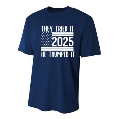 They Tried It He Trumped It 2025 Youth Performance Sprint T-Shirt