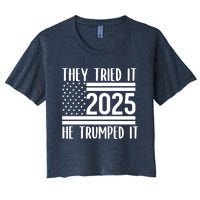 They Tried It He Trumped It 2025 Women's Crop Top Tee