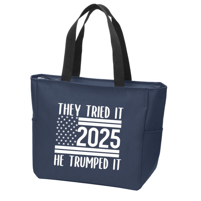 They Tried It He Trumped It 2025 Zip Tote Bag
