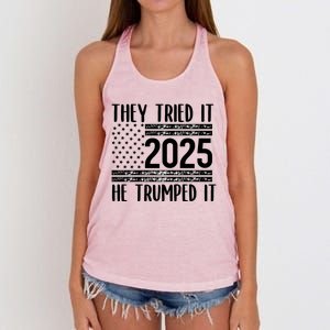 They Tried It He Trumped It 2025 Women's Knotted Racerback Tank