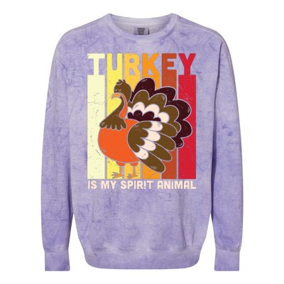 Thanksgiving Turkey Is My Spirit Animal Colorblast Crewneck Sweatshirt