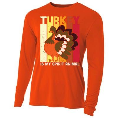 Thanksgiving Turkey Is My Spirit Animal Cooling Performance Long Sleeve Crew