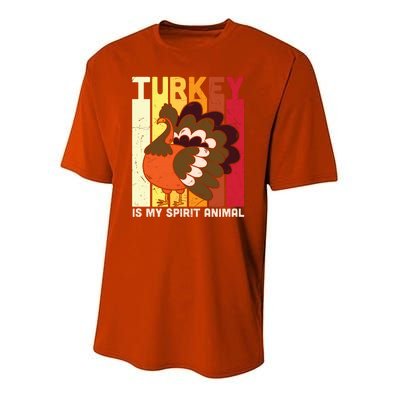 Thanksgiving Turkey Is My Spirit Animal Youth Performance Sprint T-Shirt