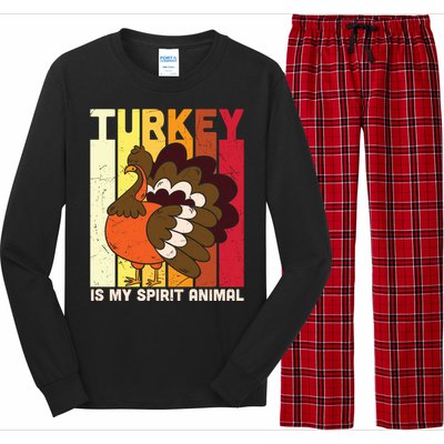 Thanksgiving Turkey Is My Spirit Animal Long Sleeve Pajama Set