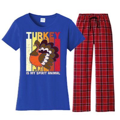 Thanksgiving Turkey Is My Spirit Animal Women's Flannel Pajama Set