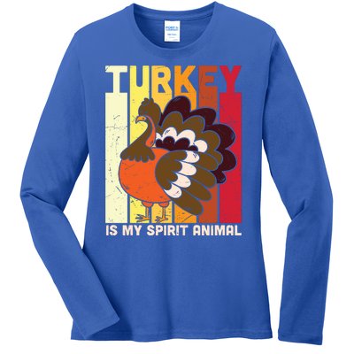 Thanksgiving Turkey Is My Spirit Animal Ladies Long Sleeve Shirt