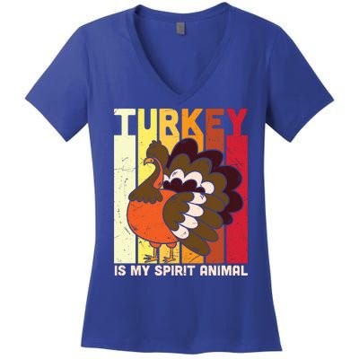 Thanksgiving Turkey Is My Spirit Animal Women's V-Neck T-Shirt