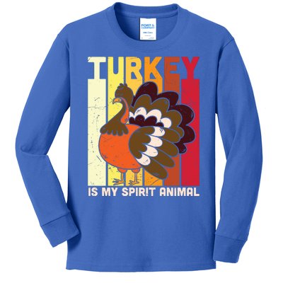 Thanksgiving Turkey Is My Spirit Animal Kids Long Sleeve Shirt