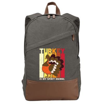 Thanksgiving Turkey Is My Spirit Animal Cotton Canvas Backpack