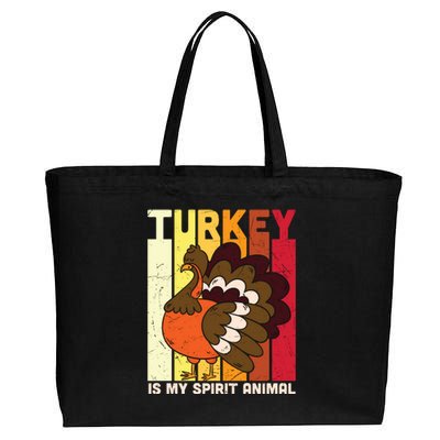 Thanksgiving Turkey Is My Spirit Animal Cotton Canvas Jumbo Tote