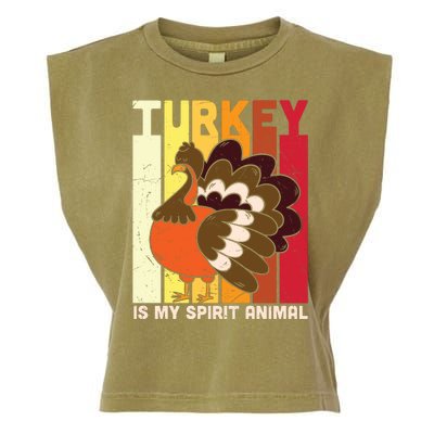 Thanksgiving Turkey Is My Spirit Animal Garment-Dyed Women's Muscle Tee