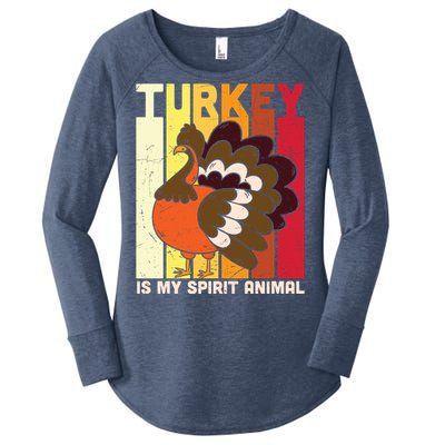 Thanksgiving Turkey Is My Spirit Animal Women's Perfect Tri Tunic Long Sleeve Shirt