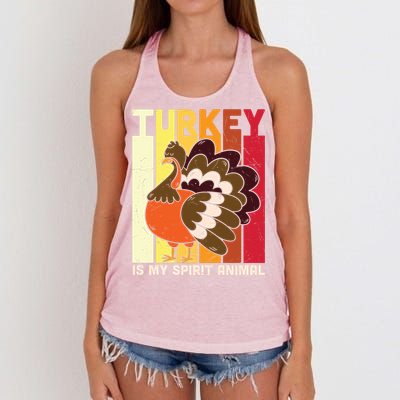 Thanksgiving Turkey Is My Spirit Animal Women's Knotted Racerback Tank