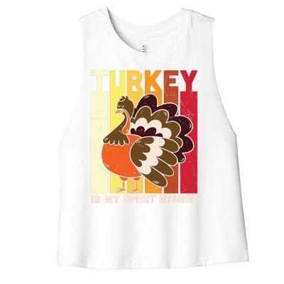 Thanksgiving Turkey Is My Spirit Animal Women's Racerback Cropped Tank