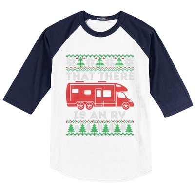 That There Is An Rv Ugly Christmas Camping Holiday Camper Baseball Sleeve Shirt