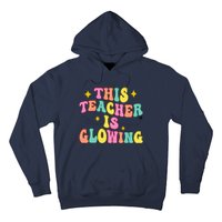 This Teacher Is Glowing Hello Summer Funny End Of School Hoodie