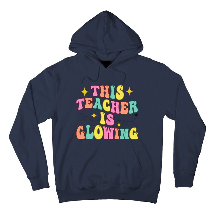 This Teacher Is Glowing Hello Summer Funny End Of School Hoodie