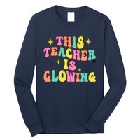 This Teacher Is Glowing Hello Summer Funny End Of School Long Sleeve Shirt