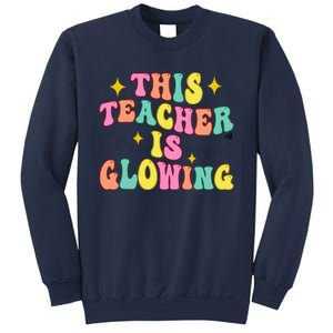 This Teacher Is Glowing Hello Summer Funny End Of School Sweatshirt