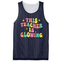 This Teacher Is Glowing Hello Summer Funny End Of School Mesh Reversible Basketball Jersey Tank