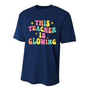 This Teacher Is Glowing Hello Summer Funny End Of School Performance Sprint T-Shirt