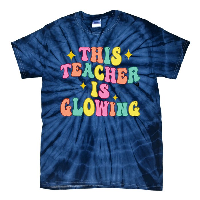 This Teacher Is Glowing Hello Summer Funny End Of School Tie-Dye T-Shirt