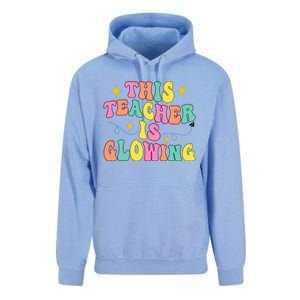 This Teacher Is Glowing Hello Summer Funny End Of School Unisex Surf Hoodie