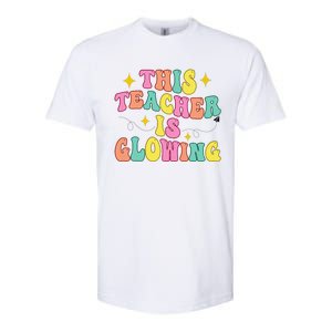 This Teacher Is Glowing Hello Summer Funny End Of School Softstyle CVC T-Shirt