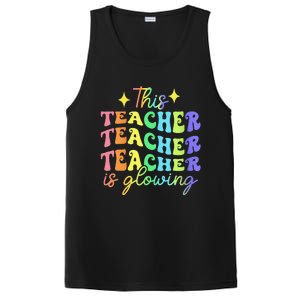 This Teacher Is Glowing Hello Summer Funny End Of School PosiCharge Competitor Tank