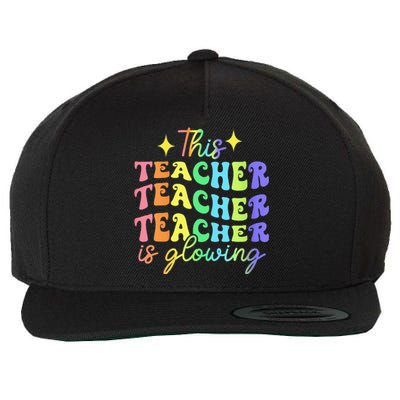 This Teacher Is Glowing Hello Summer Funny End Of School Wool Snapback Cap