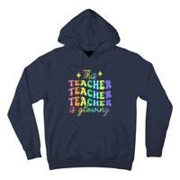 This Teacher Is Glowing Hello Summer Funny End Of School Hoodie