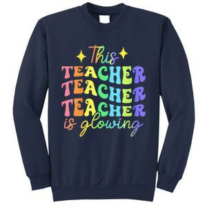 This Teacher Is Glowing Hello Summer Funny End Of School Sweatshirt