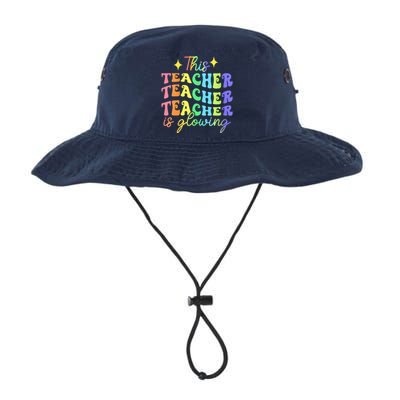 This Teacher Is Glowing Hello Summer Funny End Of School Legacy Cool Fit Booney Bucket Hat