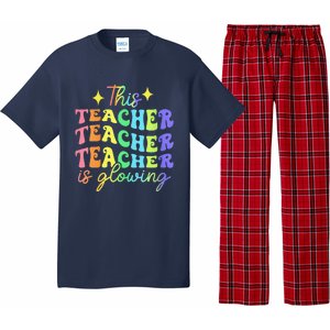 This Teacher Is Glowing Hello Summer Funny End Of School Pajama Set