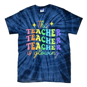 This Teacher Is Glowing Hello Summer Funny End Of School Tie-Dye T-Shirt