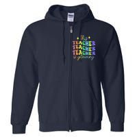 This Teacher Is Glowing Hello Summer Funny End Of School Full Zip Hoodie