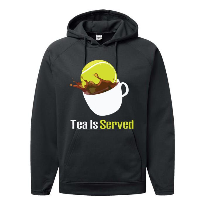 Tennis Tea Is Served Funny Tennis Funny Tea Served Fun Cute Performance Fleece Hoodie