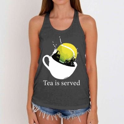 Tennis Tea Is Served Women's Knotted Racerback Tank