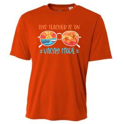 This Teacher Is On Vacay Mode Funny Summer Break Teacher Gift Cooling Performance Crew T-Shirt