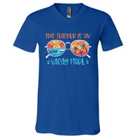 This Teacher Is On Vacay Mode Funny Summer Break Teacher Gift V-Neck T-Shirt