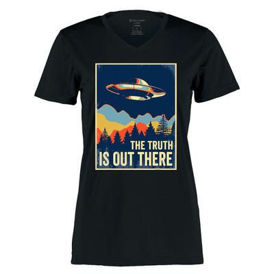 The Truth Is Out There Area 51 Alien UFO Women's Momentum V-Neck T-Shirt