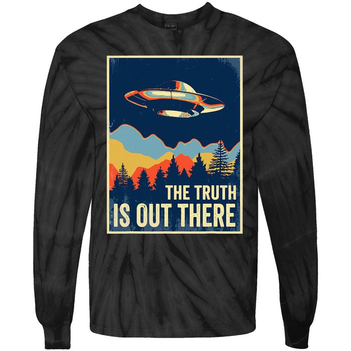 The Truth Is Out There Area 51 Alien UFO Tie-Dye Long Sleeve Shirt