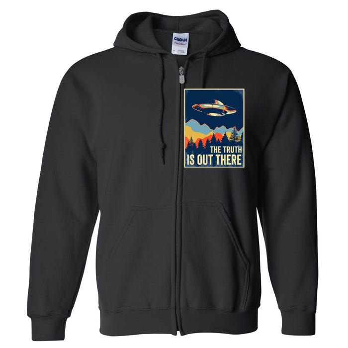 The Truth Is Out There Area 51 Alien UFO Full Zip Hoodie