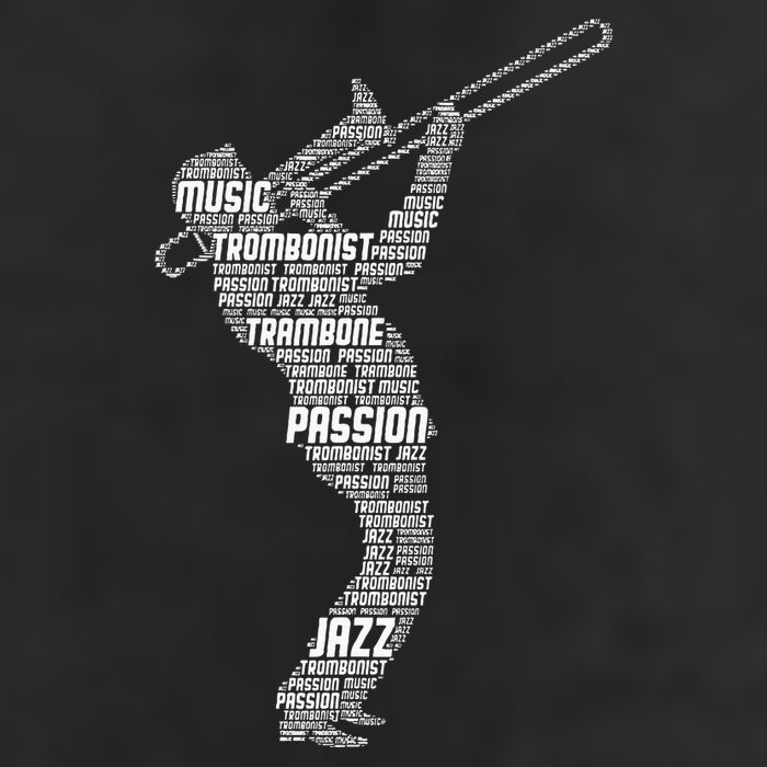 Trombone Trombonist Jazz Musician 7 Panel Mesh Trucker Snapback Hat