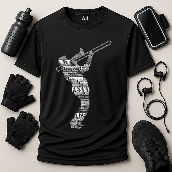 Trombone Trombonist Jazz Musician Cooling Performance Crew T-Shirt