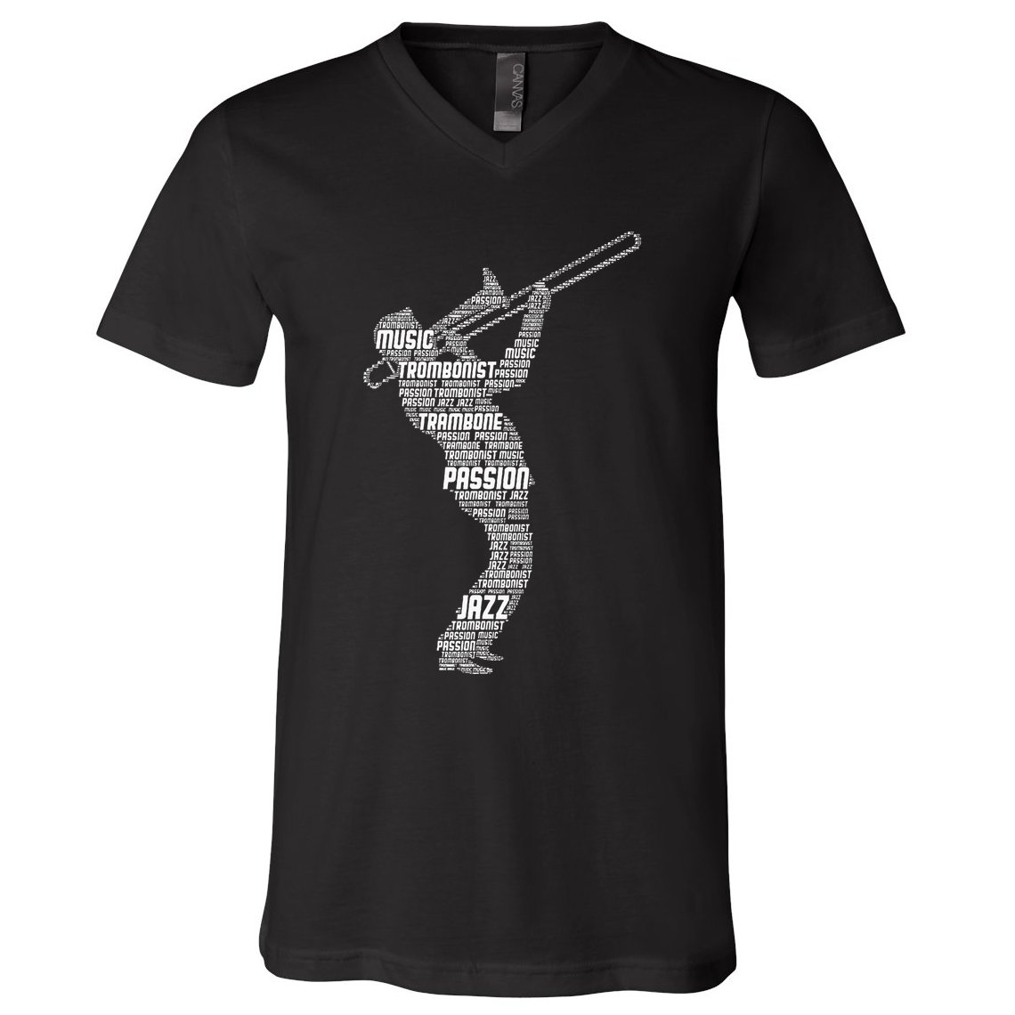 Trombone Trombonist Jazz Musician V-Neck T-Shirt